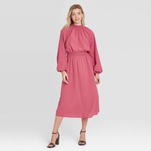 NEW A New Day Pink Balloon Sleeves Dress XS